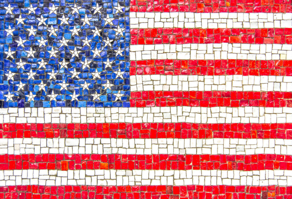 An American flag made out of a mosaic symbolising Recruitment Marketing for Staffing Firms